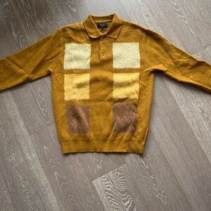 Stylish Mustard and Brown Polo Shirt